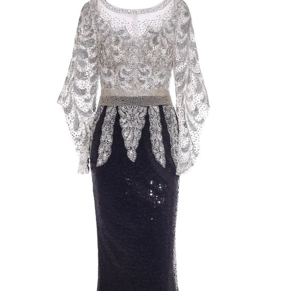 All over sequins Embroidery bodice formal evening prom dress - Picture 2 of 6